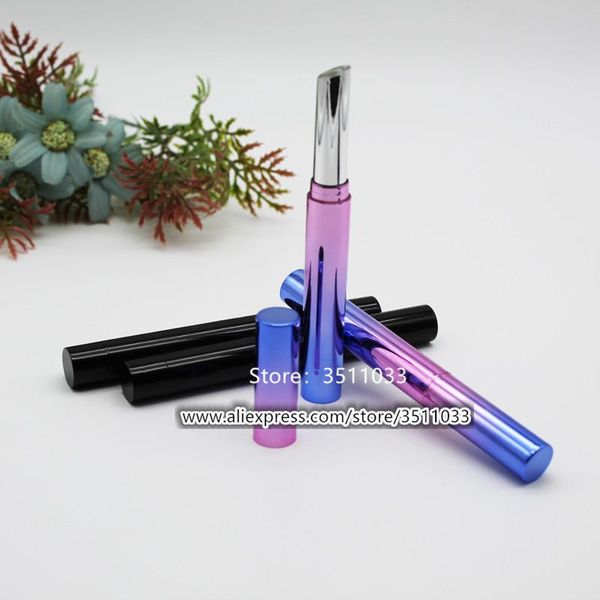 

storage bottles & jars 9mm slim purple blue empty cosmetic lip rouge container black plastic elegant lipstick tube ctue package 50pcs