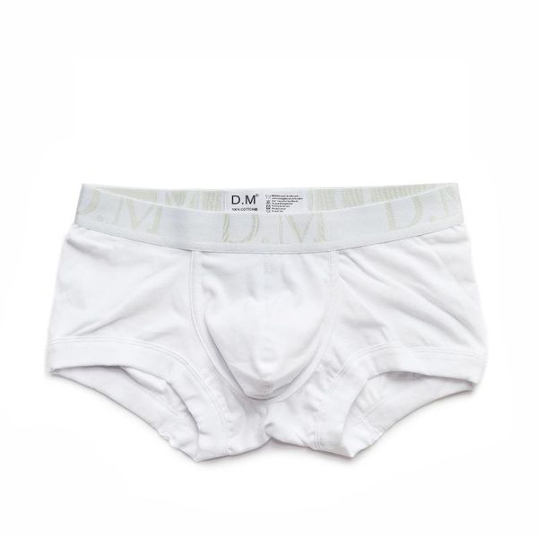 

underpants fashion white solid color breathable low waist boxer shorts printing gay vers bottom men's underwear, Black;white