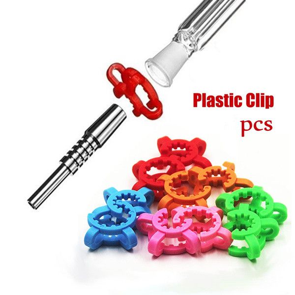 10mm 14mm 19mm 29mm plástico keck clipe laboratório grampo clipes de braçadeira de plástico adaptador de vidro water bongs fogueiras