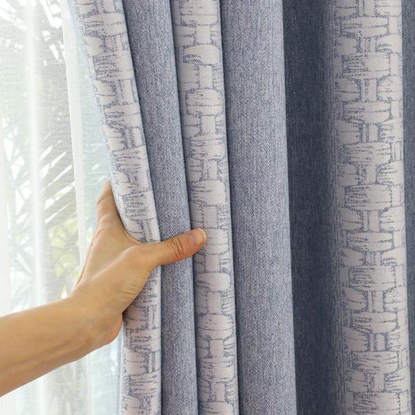 

curtain & drapes chinese chenille curtains simple living room bedroom balcony window thickened blackout pure color jacquard fabric