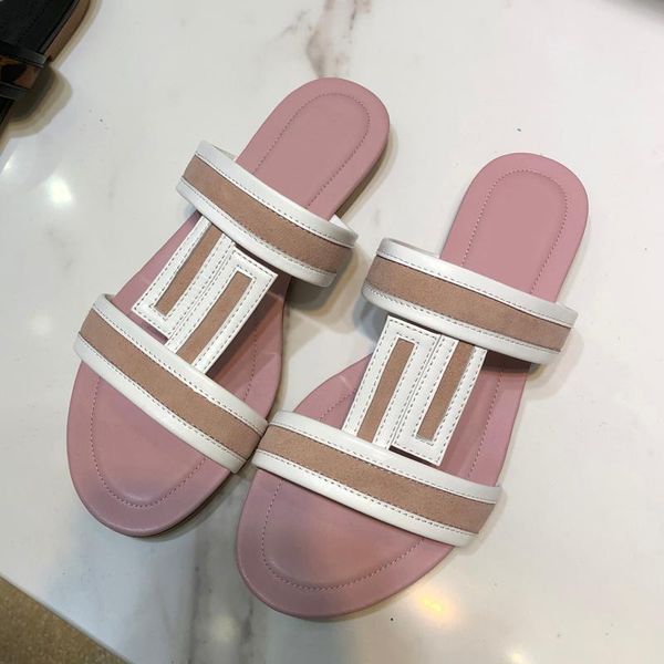 

summer ins tide online celebrity color matching flat slippers women wear wild beach sandals and, Black