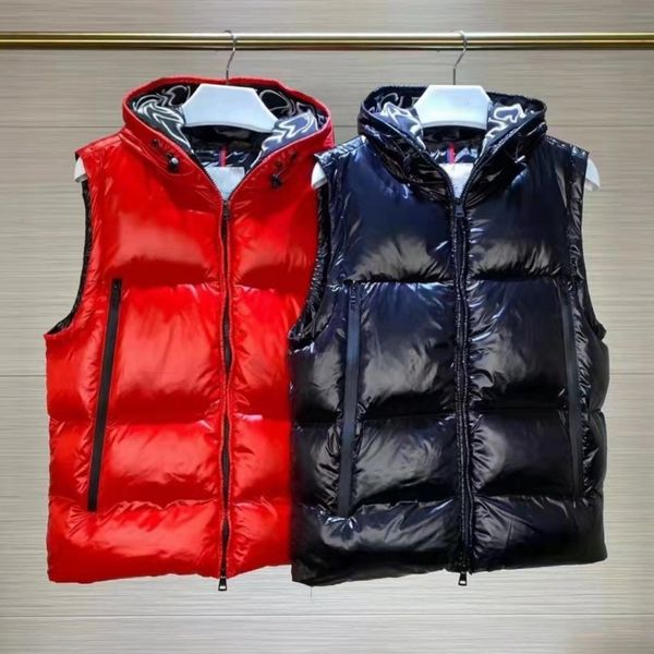 

Men Down Vts winter et Parkas Coat Hooded Outerwear Waterproof For Women Windbreaker warm Hoodie Thick clothing hat, Black;white