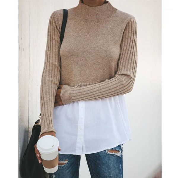 

women's sweaters winter fashion knitted jumper sweater patchwork loose shirt casual 2021 streetwear womens long sleeve pullover, White;black