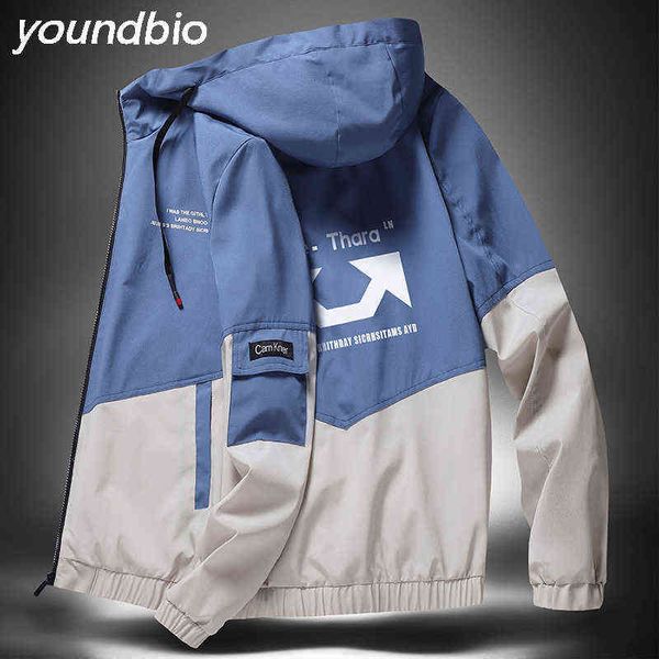 

men's fashion jackets high street trendy printing cargo coat jacket male casual hooded jacket spring and autumnfor jacket men y1106, Black;brown