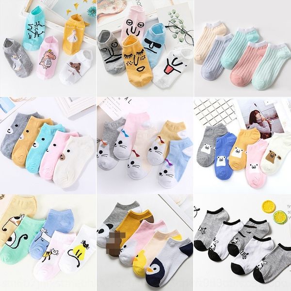 

MDrT children's female summer polyester cotton women's boat female cartoon boat invisible hosiery socks invisible socks, Black;white