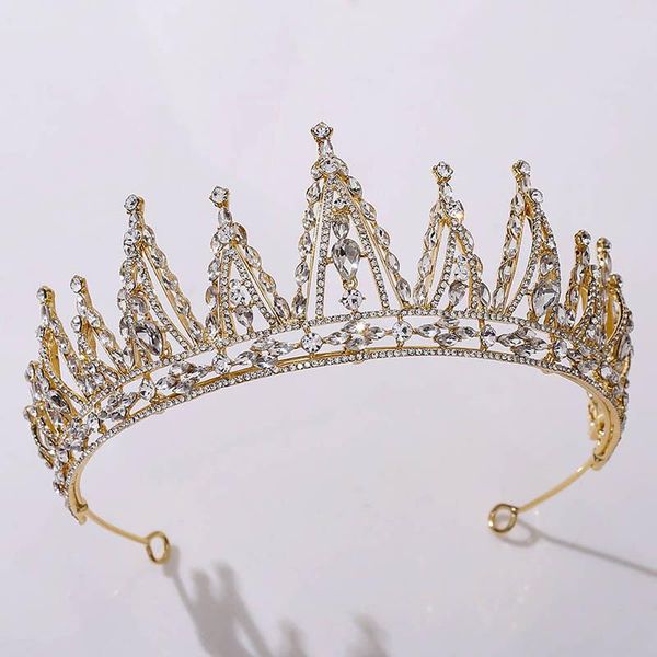

hair clips & barrettes royal style princess diadem gold/silver color crystal wedding tiaras crowns de noiva bride jewelry accessories forsev, Golden;silver