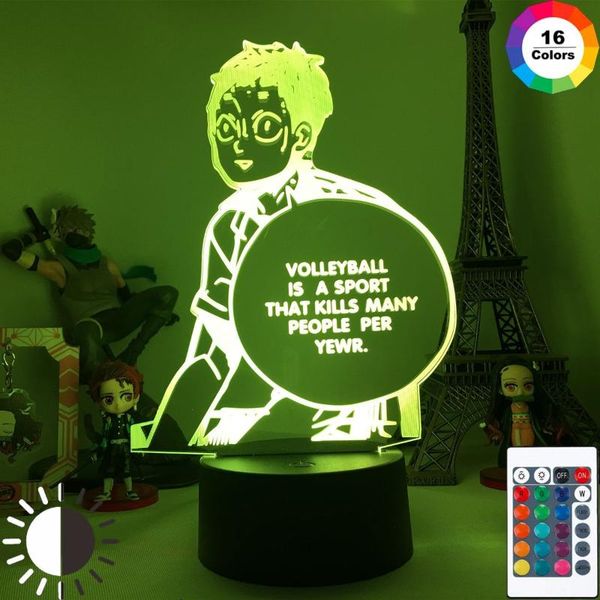 

night lights haikyuu kageyam led 3d light usb table lamp tobio kageyama model statue figure bedroom home gift christmas