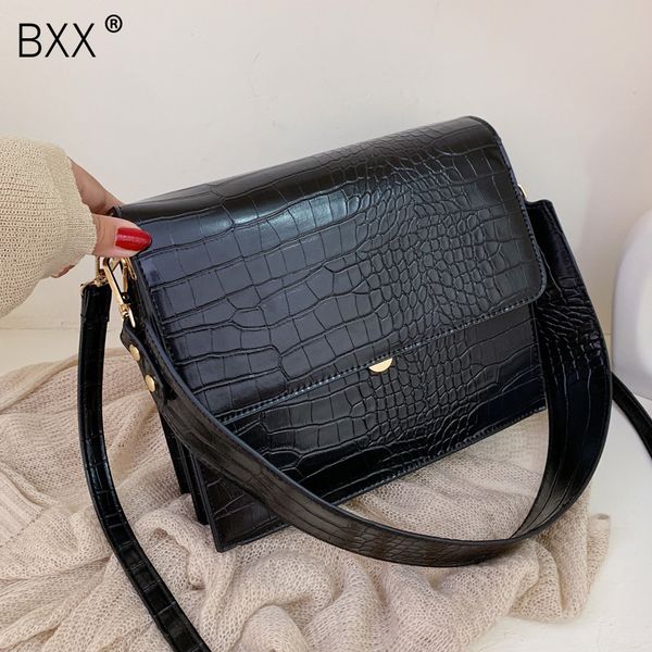 

[bxx] stone pattern pu leather crossbody bags for women 2021 autumn brand designer shoulder messenger bag female handbags hi917