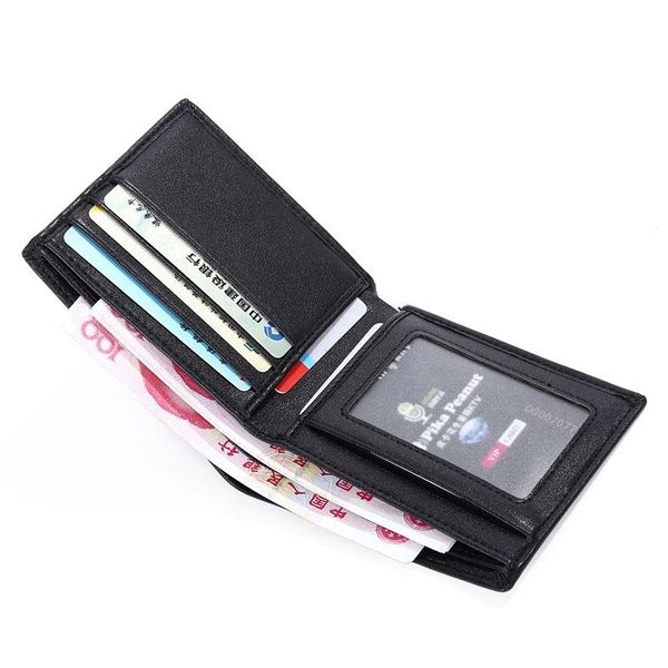 

wallets fashion pu leather men slim bifold purse id wallet, Red;black