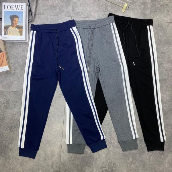 

men's pants 2021 autumn and winter men's side zipper high-quality cotton trousers double-sided stitching design casual sports, Black