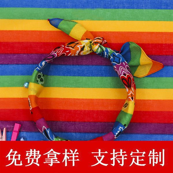 

hop hip flying rainbow cotton headscarf square towel magic outdoor long futur