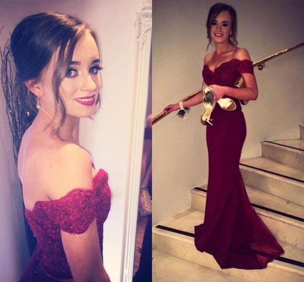 

party dresses vestidos 2021 burgundy evening mermaid off the shoulder lace satin prom long gowns pregant dress, White;black