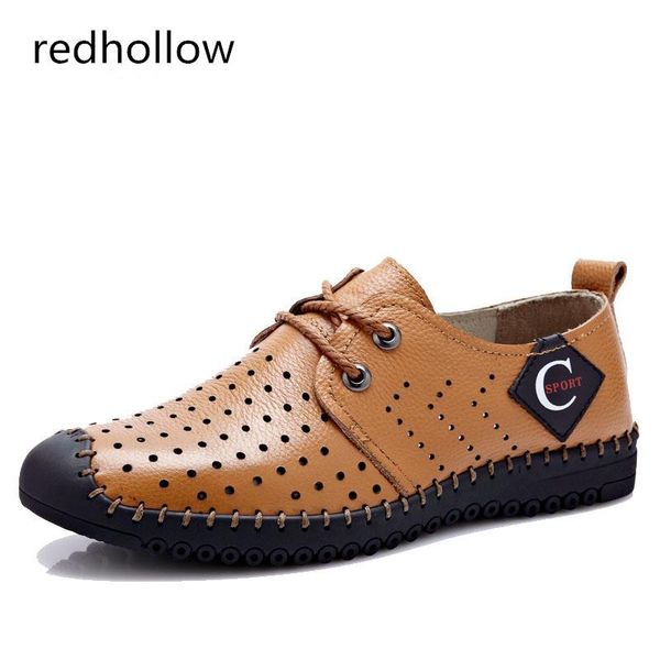 

sandals fashion men shoes real leather summer beach casual for soft lace up zapatos breathable, Black