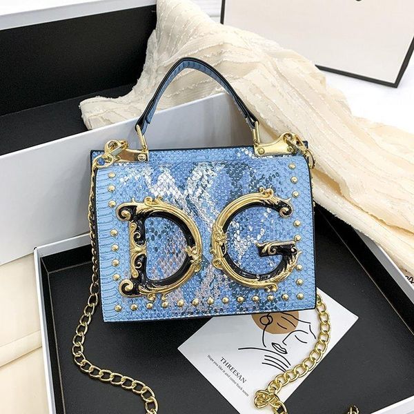 

duffel bags 2021 snake pattern handbag european and american fashion small square bag letter versatile shoulder messenger