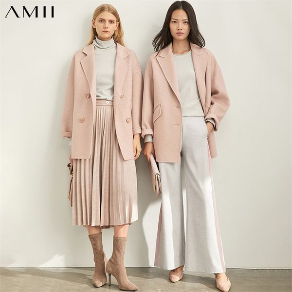 

simple wool coat elegant office lady solid loose lapel suit female jackets double en 11920247 210527, Black