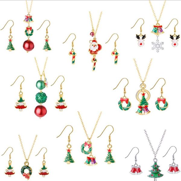 

earrings & necklace jewelry christmas series dripping bell snowman santa claus earring set festival body accessories, Silver