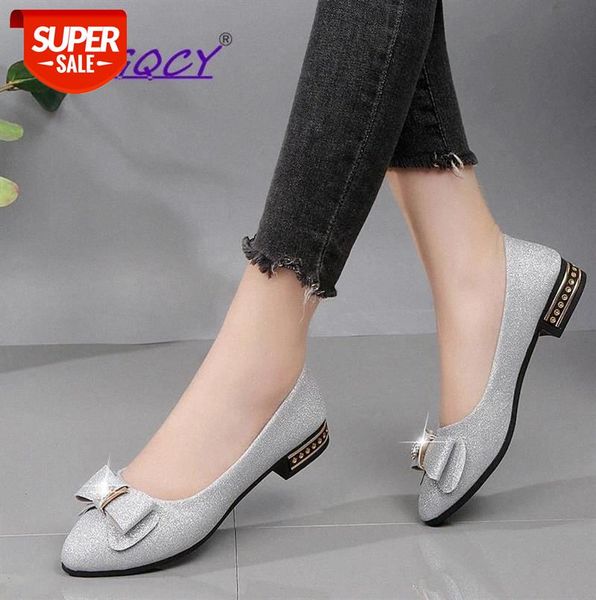 

butterfly-knot pointed toe sequined cloth pumps women shoes 2019 spring autumn woman fashion bling shallow slip-on #4d3n, Black