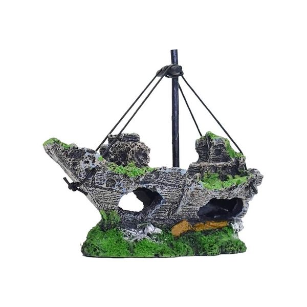 

aquarium decorations fish tank ornament landscape set resin crafts pirate boat ornaments decor accessories