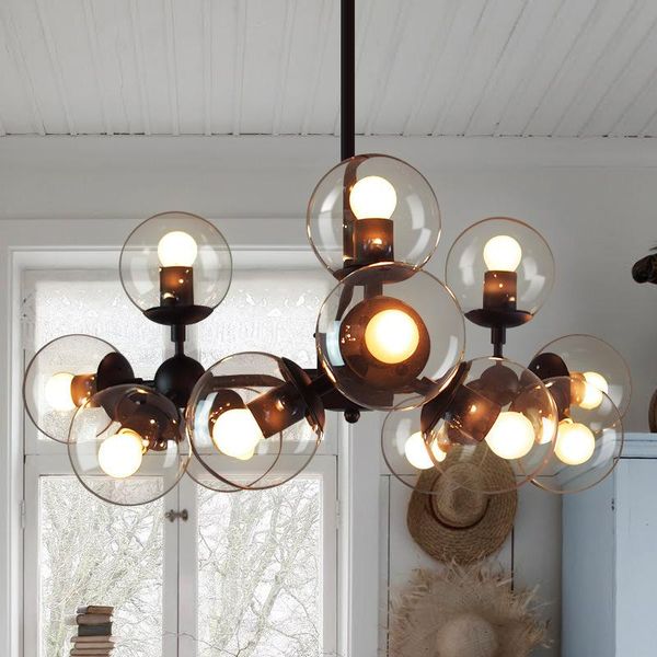 

pendant lamps vintage round ball industrial loft iron lamp cell mordern droplight with glass classic led