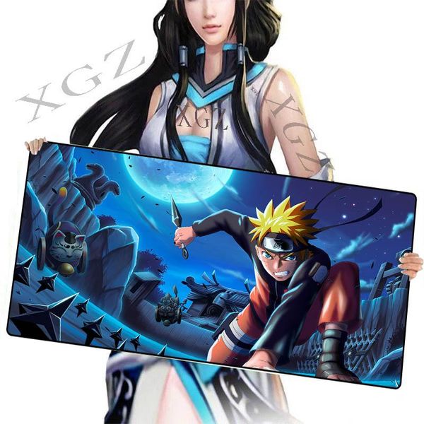 

mouse pads & wrist rests xgz anime naruto night moon large game pad black locking edge custom for table slip fashion washable xxl