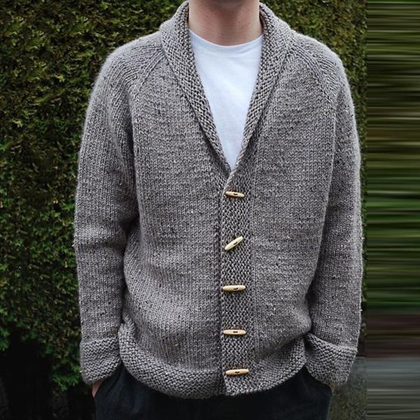 

men's sweaters autumn winter warm vintage buttoned knitted cardigan for men casual long sleeve coats fashion mens solid jackets, White;black