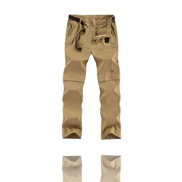 

men's pants 2021 fashion men outdoor quick dry hiking removable camping trekking waterproof trousers clothing for male, Black