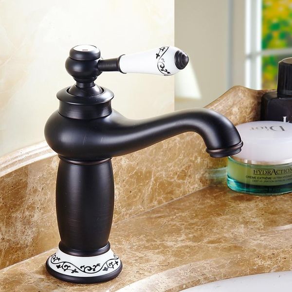 

kitchen faucets retro magic lamp style bathroom basin faucet, copper toilet faucet and cold, antique black