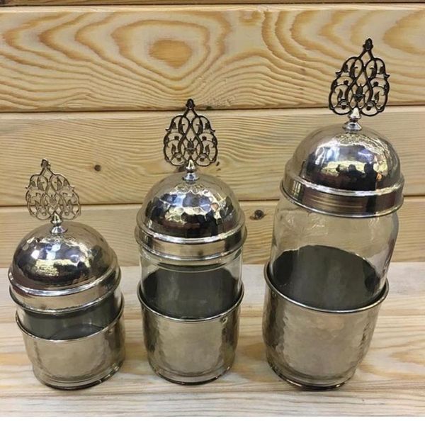 

storage bottles & jars turkish kitchen copper and glass spice set