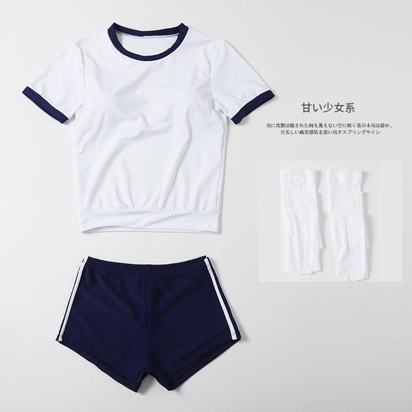 

one-piece suits japanese swimsuit women 's split student conservative covering belly thin sun protection boxer campus spring
