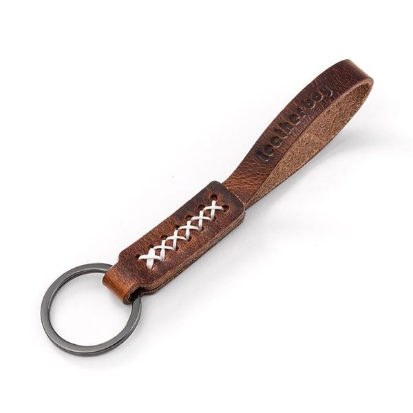 

keychains handmade brand leather metal bell design keychain keyring pattern diy bag charm handbag pendant car jewelry accessories men gift, Silver