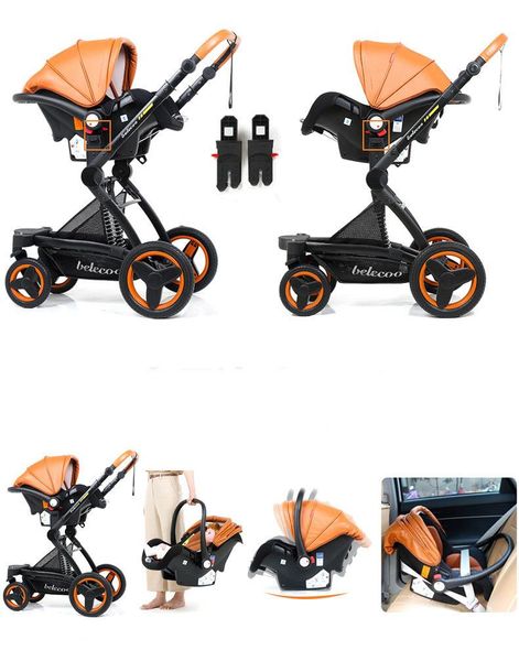 

strollers# belecoo baby stroller 2 in 1/ 3 1 high landscape stollers eco leather absorber four wheel trolley