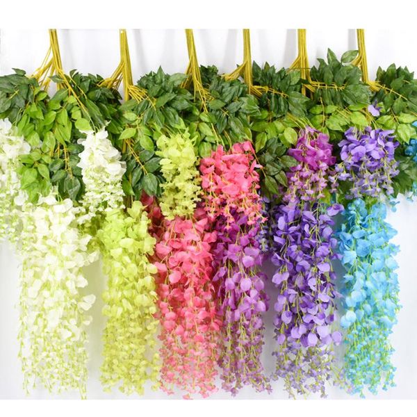 

traumdeutung wisteria artificial flowers home wedding decoration fake leaves 12pcs/lot sztuczne kwiaty decorative & wreaths