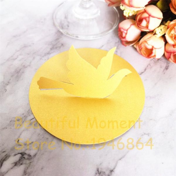 

greeting cards 50pcs hollow out wedding party table wine food guest name place favor decoration bird design home props