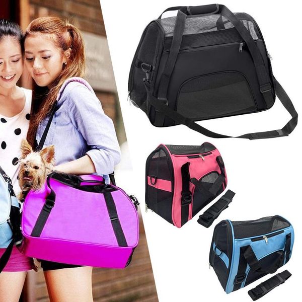

soft-sided carriers portable pet bag pink dog carrier bags blue cat outgoing travel breathable pets handbag car seat covers
