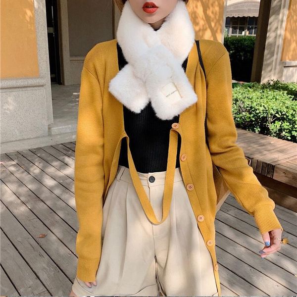 

scarves soft comfortable winter scarf korean style temperament plush all match thicken faux fur warm shawl, Blue;gray