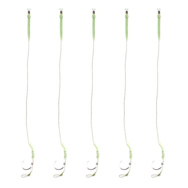 

curved tube strong horse hook 5pc barbed high-carbon, stainless steel hooks rubber sleeve fishing