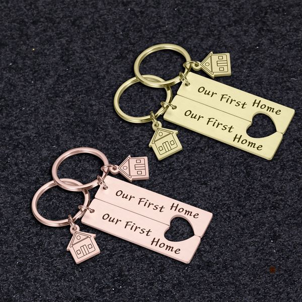 

10pieces/lot family keychain our first home couples key chain anniversary valentine day gift boyfriend girlfriend love gift for families, Silver