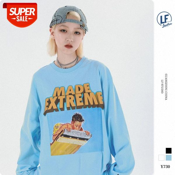 

lawfoo men's diving boys printed long sleeve t-shirt #gf6u, White;black