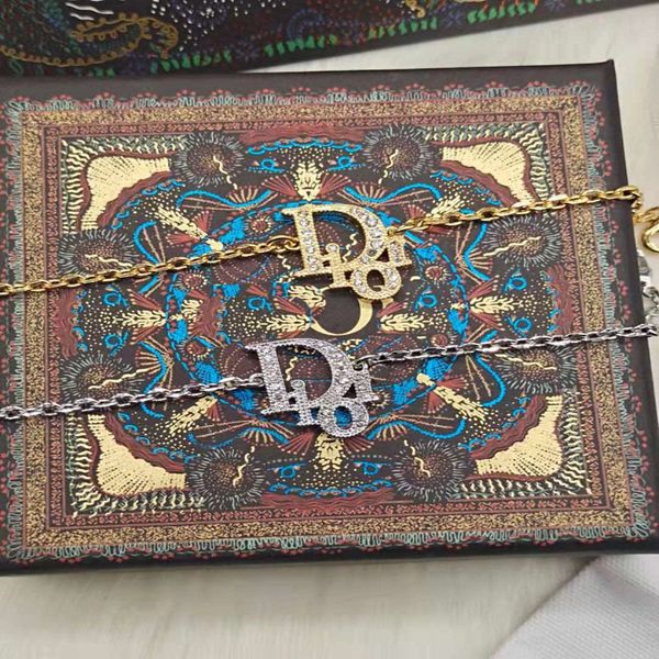 

design jewelry 2021 letter rhinestone brass fashion simple bracelet female, Black