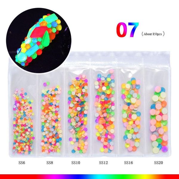 

grids/set fluorescent nail art rhinestone neon decorations gems mixed size 3d diamond crystal nails diy, Silver;gold