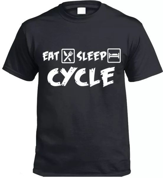 

comer dormir ciclo camiseta regalo divertido regalo, White;black