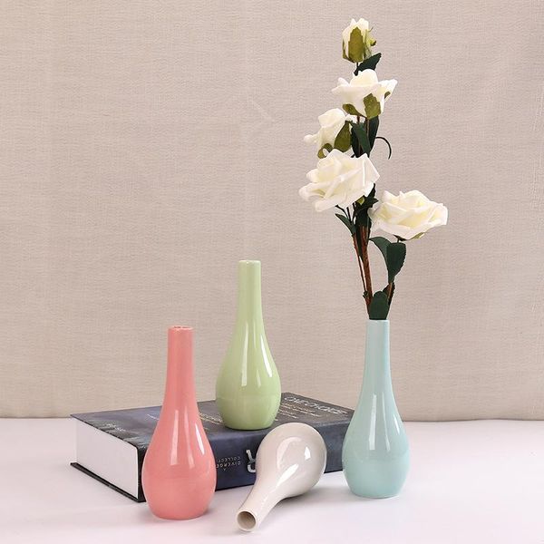 

vases ins creative flower vase ceramic small home decoration brief porcelain flowerpot classic gifts
