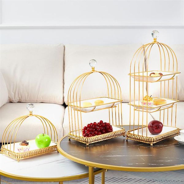 

other bakeware 1 set of cake display rack dessert storage with ceramic tray kitchen foods party tableware (golden)