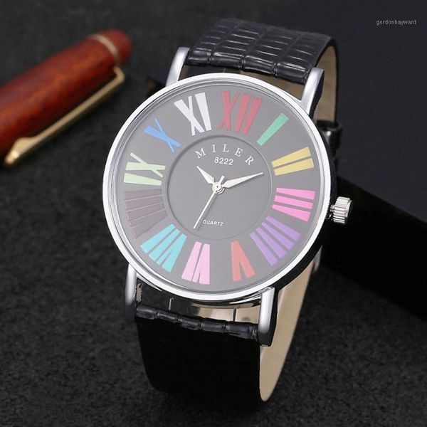 

wristwatches miler watches fashion women pu leather band analog quartz ladies relogio feminino horloge dames, Slivery;brown