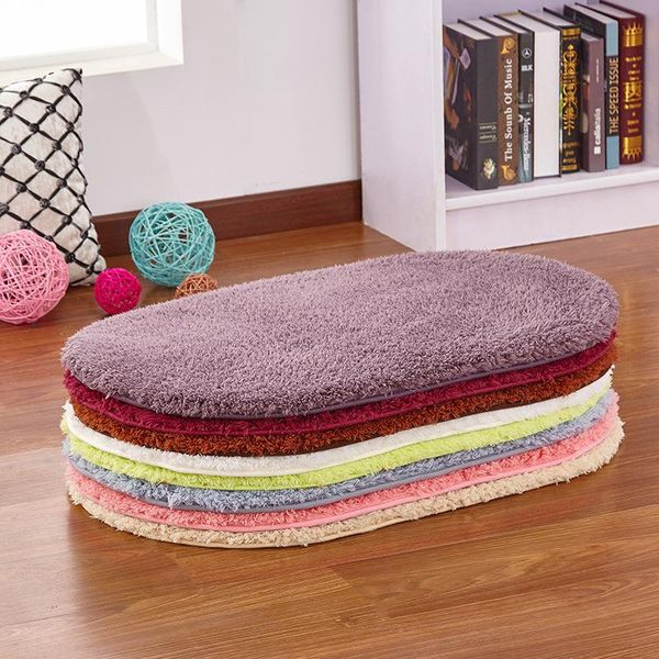 

bathroom memory foam ellipse soft water absorption bath mats toilet floor doorway rug thick carpets non-slip