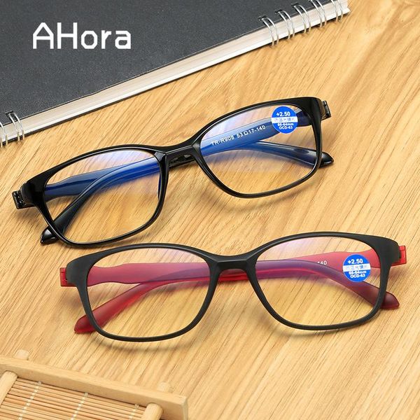 

sunglasses ahora 0 +1.0 to +4.0 computer reading glasses frame for men women ultralight tr90 anti blue light presbyopia spectacles, White;black