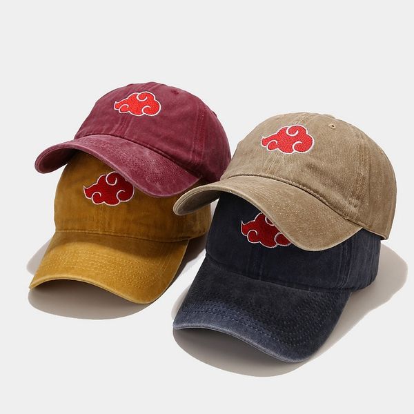 

harajuku wind auspicious cloud pattern embroidered baseball cap tide outdoor sunscreen duck tongue cap student couple hat, Black;white