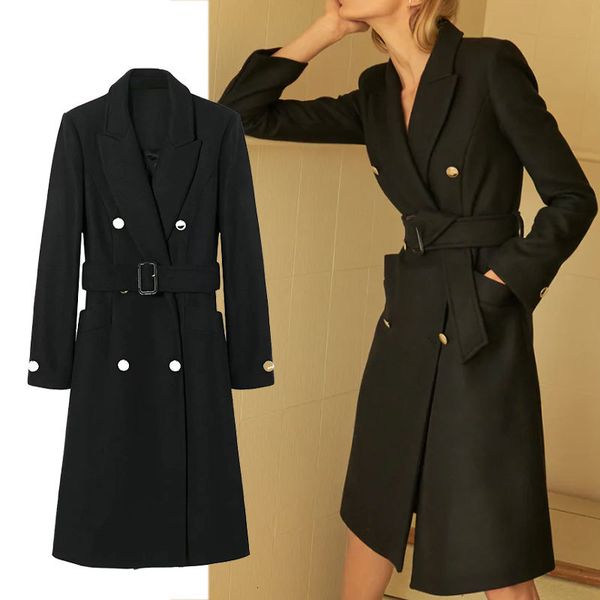 

women's trench coats women's trench coat fashion double breasted vintage jacket with female belt outerwear iaed, Tan;black