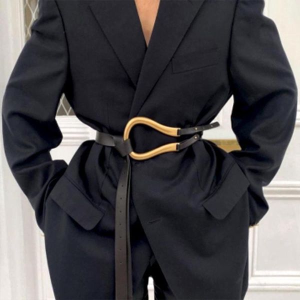 

belts wild ladies belt women light luxury personality curved metal horseshoe buckle large u-shaped fashion sp1556, Black;brown