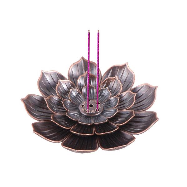 

fragrance lamps 1pc lotus shape incense insert retro multi holes stick holder tray